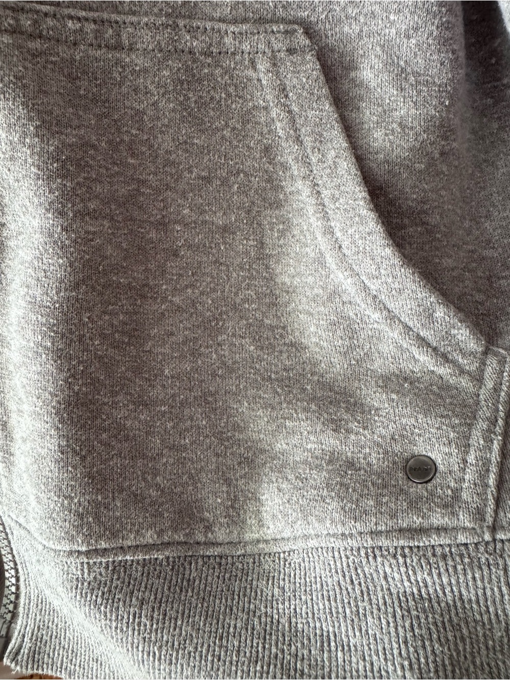 Prana Gray Zip-Up Hoodie with Cream Drawstrings Women’s Size Large - Picture 5 of 5